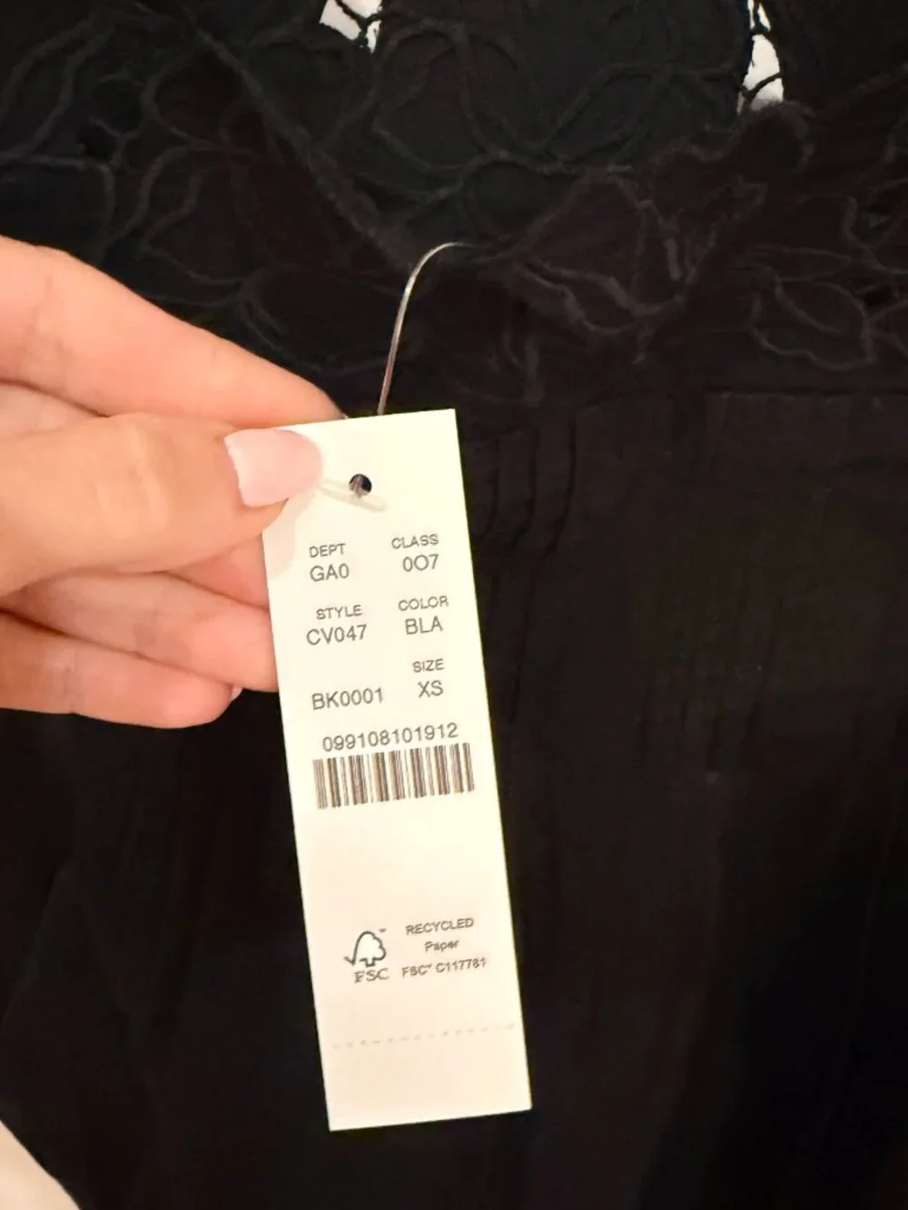 J.Crew Black Cutout Floral Lace Top - Picture 2 of 2